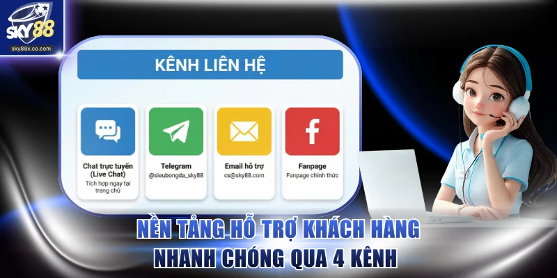 Nền tảng hỗ trợ khách hàng nhanh chóng qua 4 kênh 